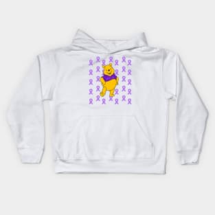 Bear with IBD Awareness shirt and ribbons Kids Hoodie